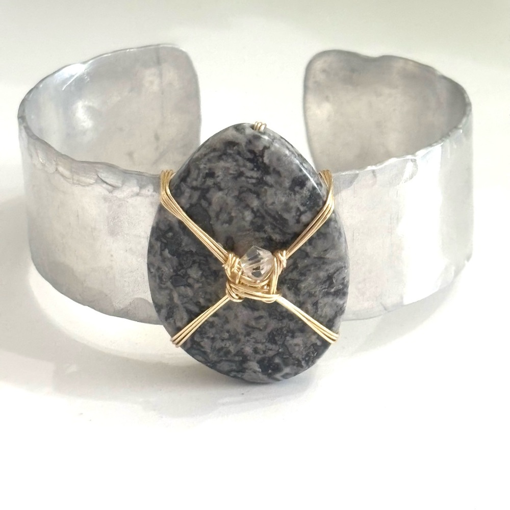 Crazy Lace Agate Cuff Bracelet
